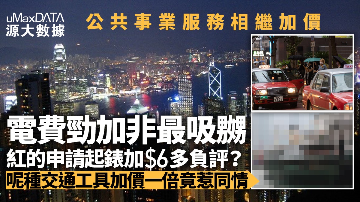 電費、交通費齊加　網民最嬲非電費　這交通工具加一倍卻最少負評